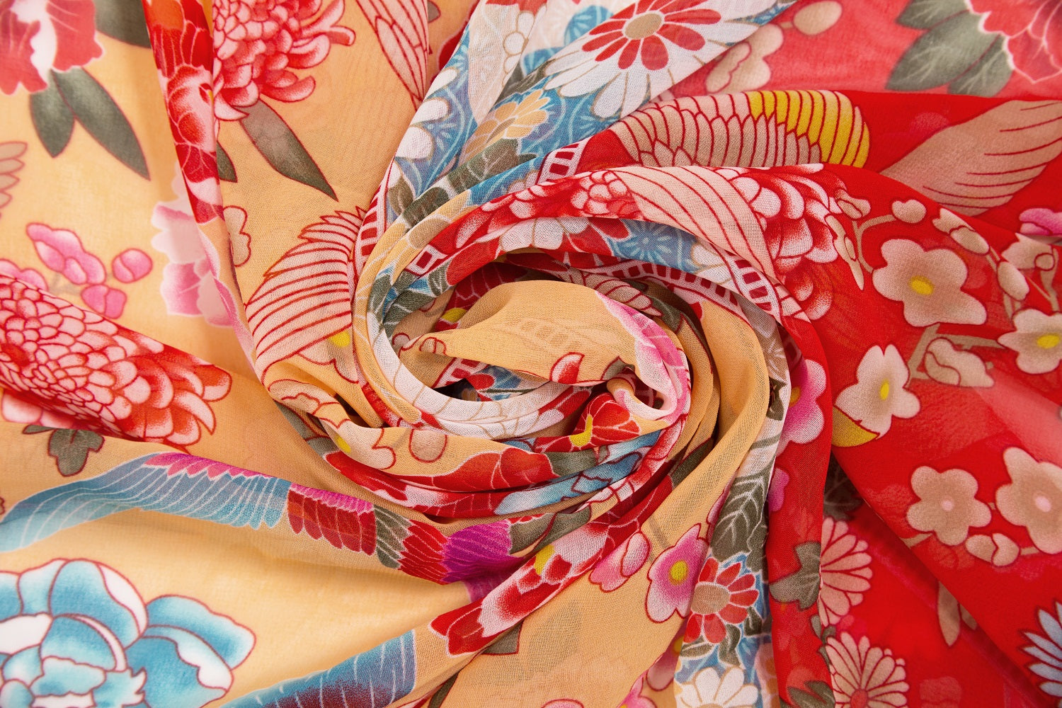 Orange Red Print Beach Robe