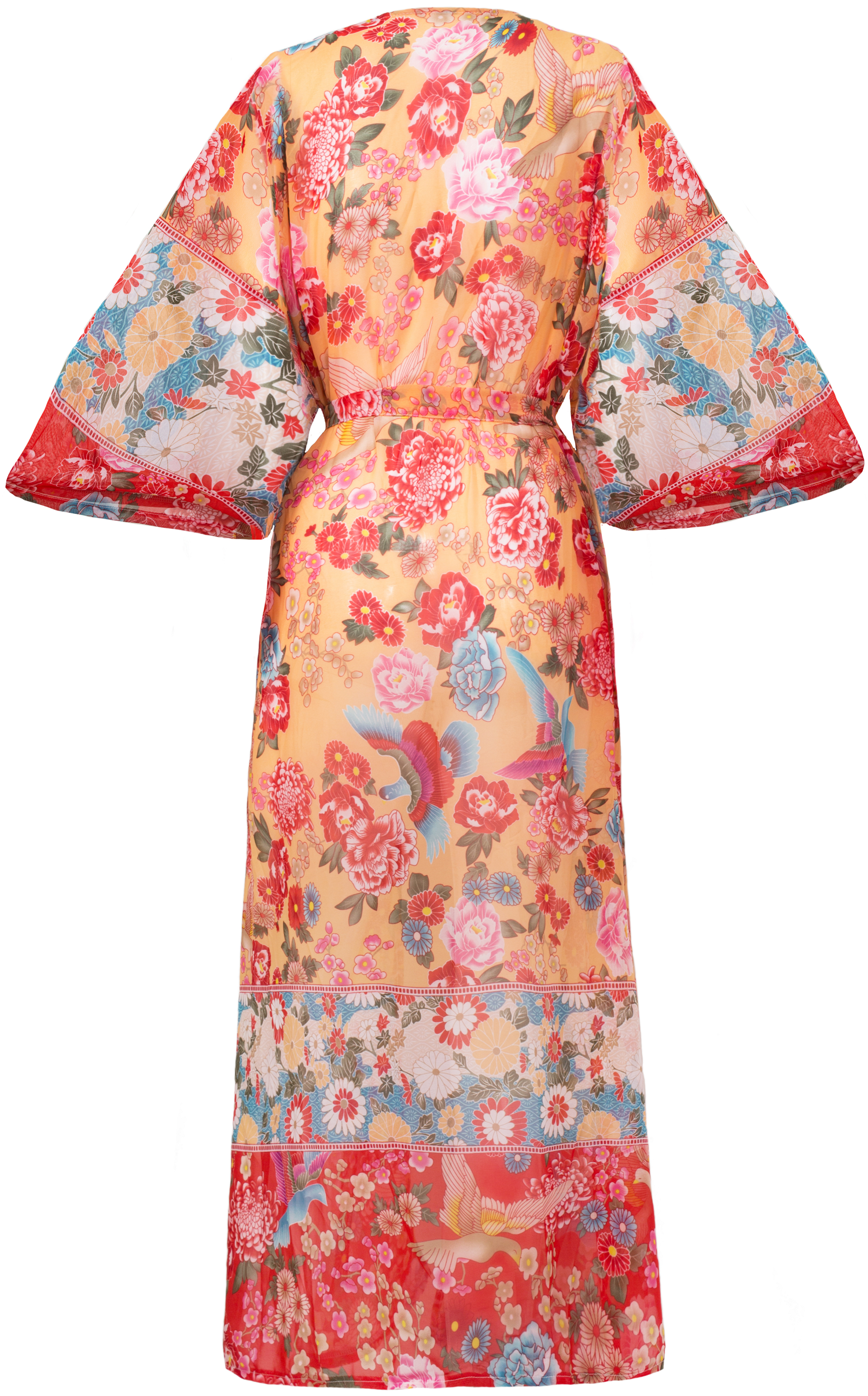 Orange Red Print Beach Robe