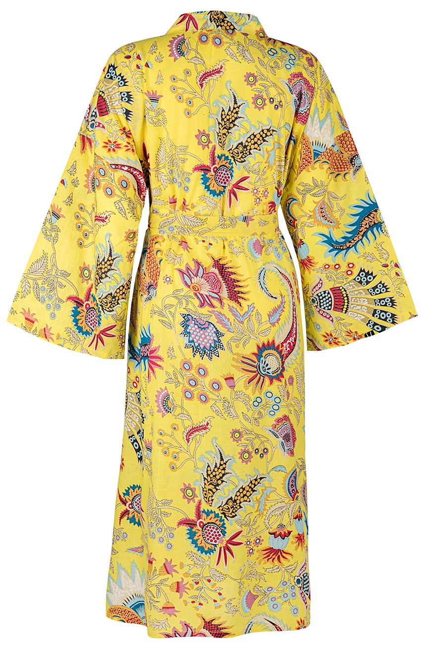 Yellow Kimono Cotton Bathrobe