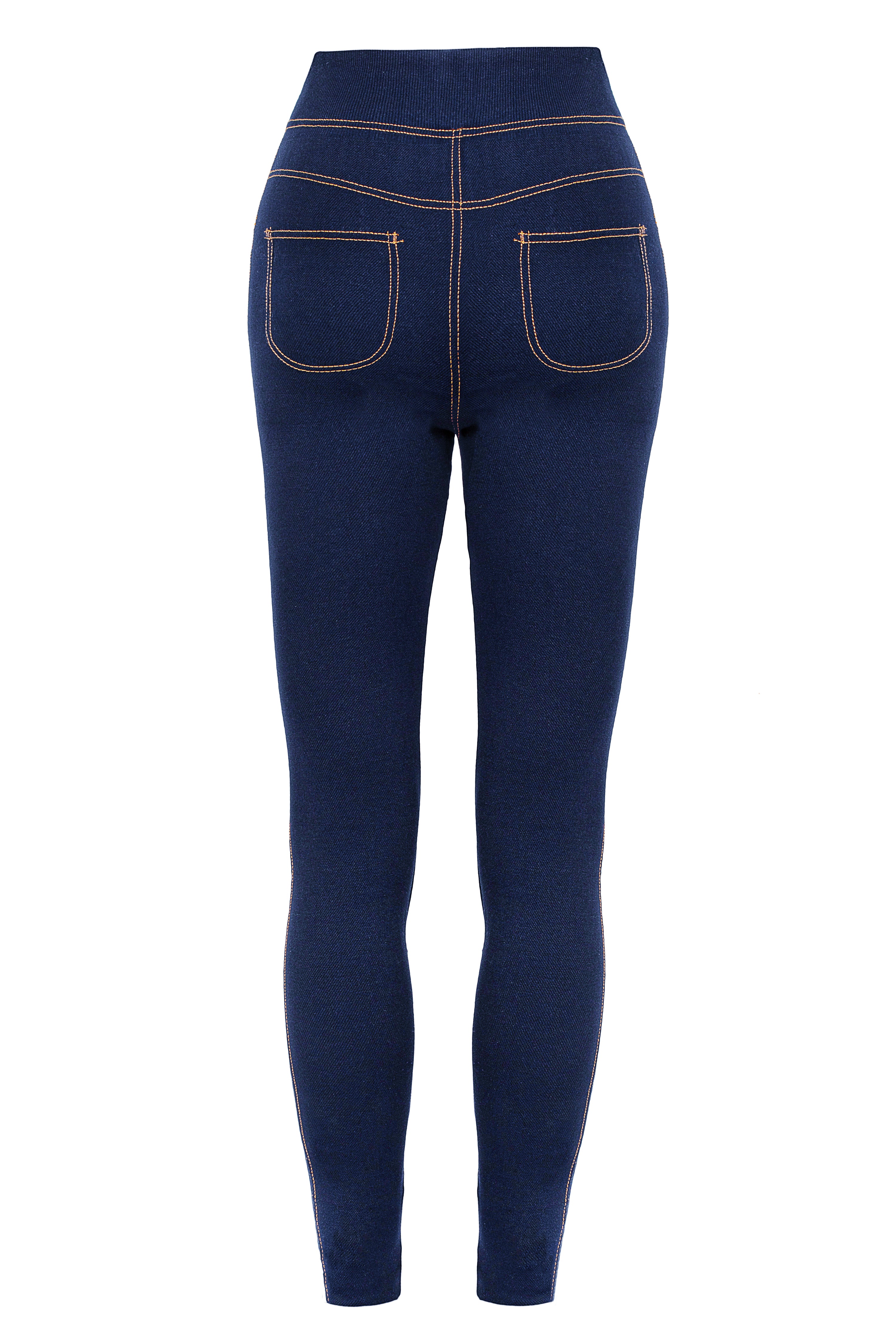 Lookbook Womens Winter Jeans Fleece Lined Slim Fit Stretch Warm Jeggings-Dark  Blue